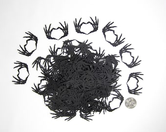 Gothic Skeleton Hand Confetti: Halloween Birthday Party Table Decoration, Card Making Die Cuts