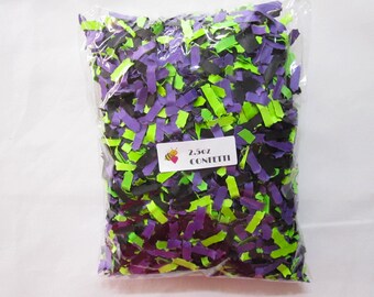 2.5oz Bag of Lime Green,Black + Purple Halloween Theme Confetti