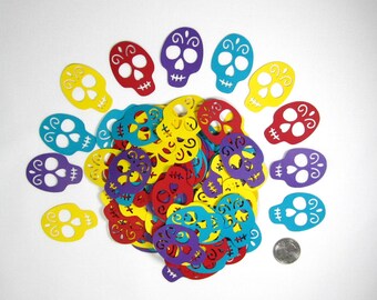 Sugar Skull Confetti: Dia De Los Muertos Halloween Table Decoration (150pc)