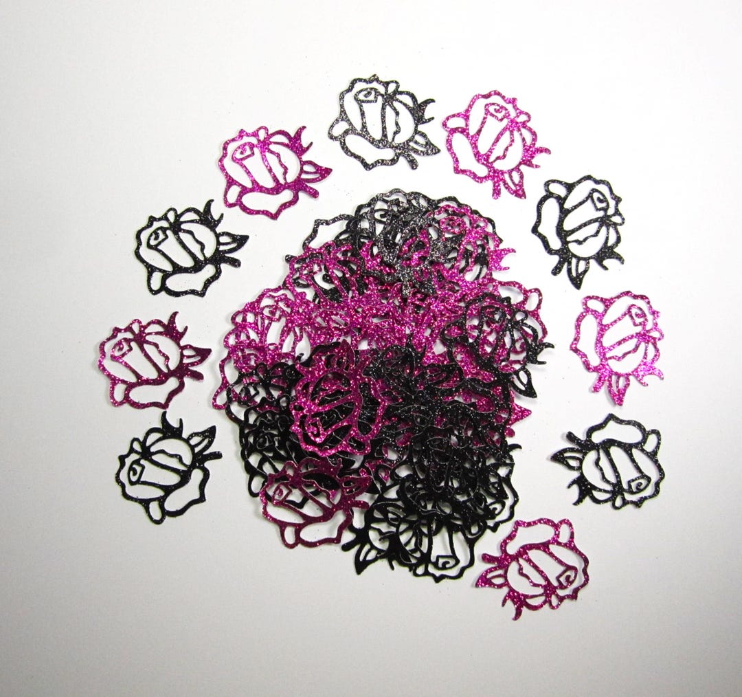 Gothic Glitter Paper Roses Confetti: Purple & Black Wedding Decor ...