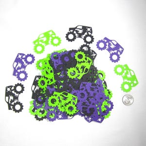 Monster Truck Skull, Crossbones, Flame Birthday Table Decoration Confetti - Card Making Die Cuts 150pc