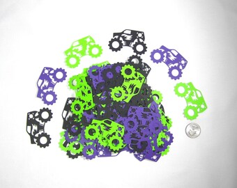 Monster Truck Skull, Crossbones, Flame Birthday Table Decoration Confetti - Card Making Die Cuts 150pc