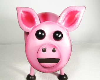 Pink Pig Farm Yard Garden Decor figurine Patio or Landscape Sculpture