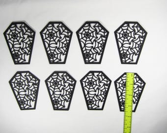 Halloween Spider Web Coffin Die Cuts R.I.P. Birthday Card Making Embellishments