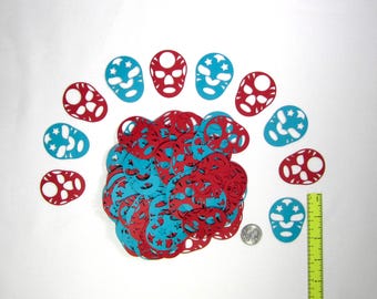 Nacho Libre Wrestler Mask Confetti: Red Teal Birthday Party Decorations (150pc)