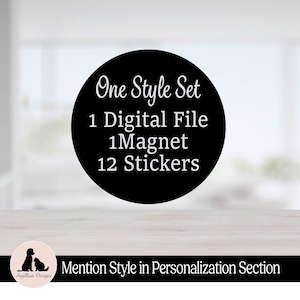 Style Set | One Style File, Stickers and Keepsake Magnet | Dog | Cat | Custom Pet Creation