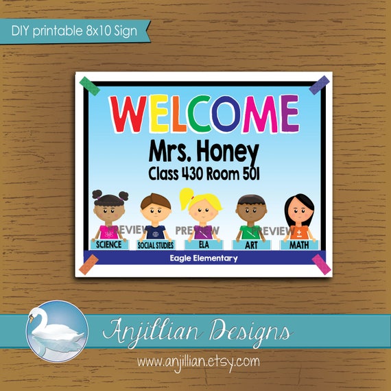 Sale Back To School Teacher Classroom Welcome Sign 8x10 Etsy