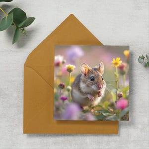 花の中の野ネズミ