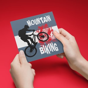 Cartão de felicitações para ciclismo de montanha