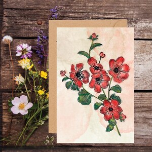 GRAINES DE PLANTATION DE FLEURS SAUVAGES DE COQUELICOT Carte de vœux