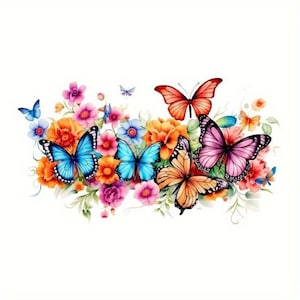 Clipart de mariposa, clipart de acuarela imprimible de lujo, PNG/JPG de alta calidad, descarga digital Mariposa Png