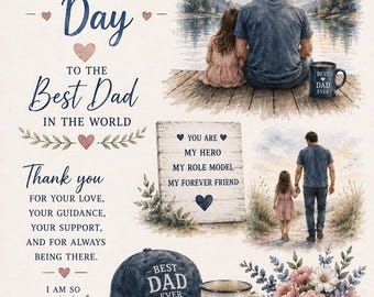 Happy Father's Day 2026 Digital Download | Printable Father's Day Gift for Dad | Best Dad Ever Wall Art | Instant Download Printable Decor