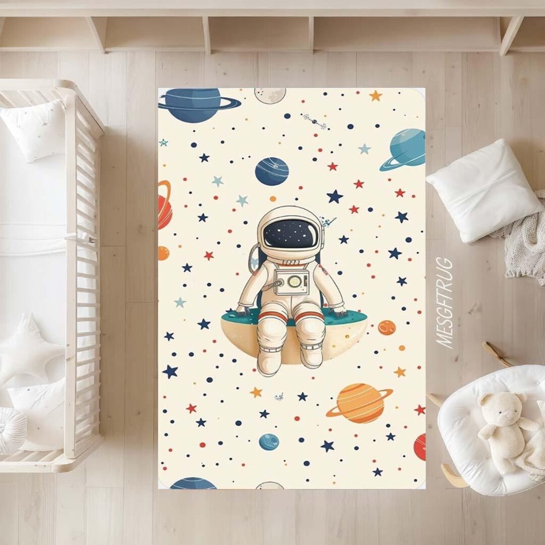 Moon Rover Play Rug Astronaut Kids Rug: Space Theme Nursery Play Mat - Etsy