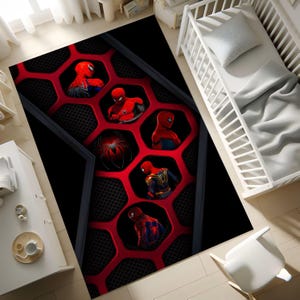 Spider-Man Kids Rug: Washable Superhero Playroom Decor