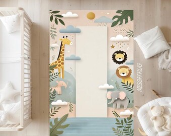 Safari Jungle Animals Kids Rug: Non-Slip Soft Play Mat