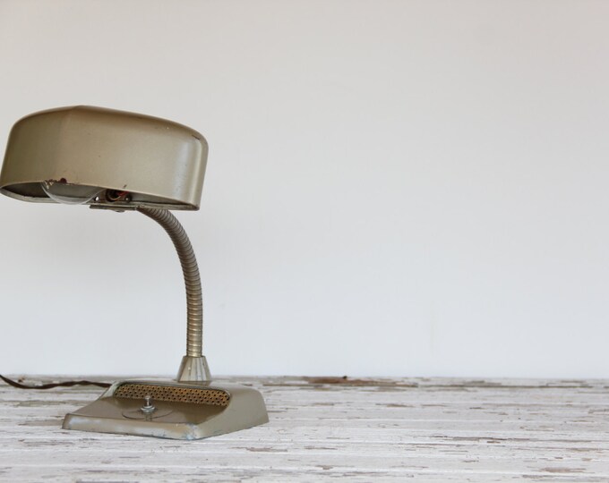 Vintage Student Desk Lamp / Gooseneck Table Lamp Gold Etsy