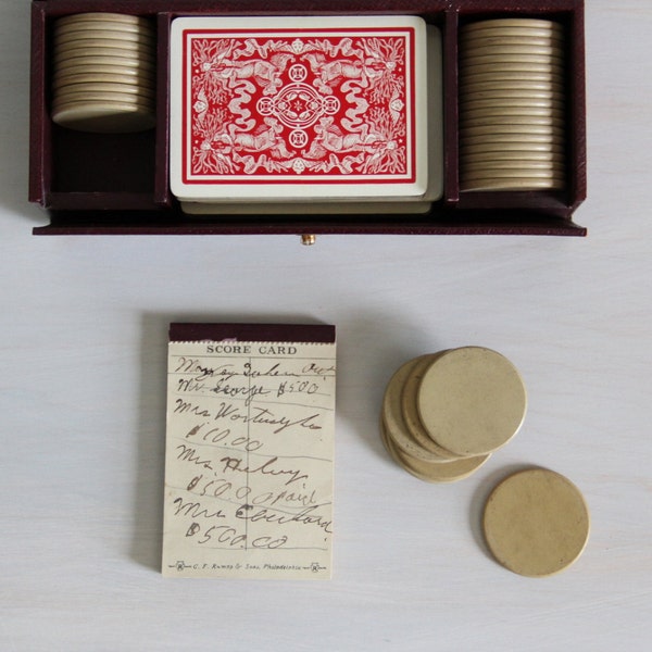 antique pinochle card game / c. 1911
