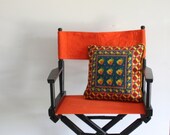 vintage directors chair / orange canvas / retro furniture