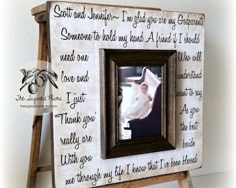 Godmother Gift, Godfather Gift, Godparent Gift, Baptism Gift for Godparents, Baptism Gift, Christening Gift, Godparent Frame 16x16