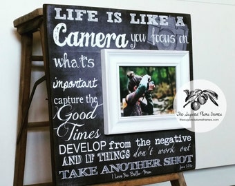 Photographer Gift, Camera, Graduation Gift, Senior Gift, Life Is Like A Camera, Photography, 16x16 The Sugared Plums Frames