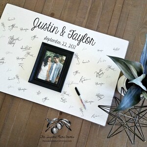Wedding Guest Book Alternative Wood With Frame, Wedding Guestbook, Unique Guest Book, Guest Book Sign, Rustic Guest Book, 20x30
