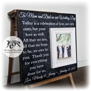 Mother of The Groom Gift From Bride, Mother of The Bride Gift, Father of the Bride gift, Personalized Picture Frame, 16x16
