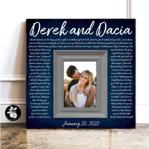 Song Lyrics Print, Wedding Song Framed, Wedding First Dance Lyrics, Valentines Gift for Wife, Boyfriend or Husband 16x16