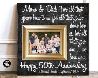 50th Anniversary Gifts for Parents Picture Frame, Gold Anniversary Gift, Custom Wedding Frame, For All That You Have Been 16x16