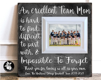 Unique Team Mom Gift Baseball, End of Season Picture Frame from Team, An Excellent Team Mom is Hard to Find, 16x16 The Sugared Plums Frames