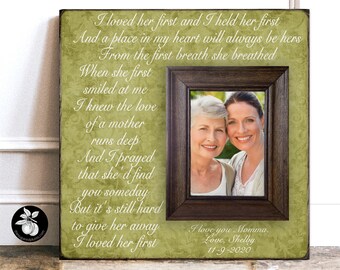 Mother of the Bride Gift from Daughter, Parents Wedding Gift, Wedding Thank You Gift, I Loved Her First, Mothers Day Frame 16x16
