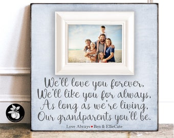 We'll Love You Forever Custom Grandparents Frame, Long Distance Gift for Grandparents, Mothers Day or Fathers Day Gift Idea, 16x16