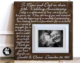 60th Anniversary Gift For Parents Picture Frame, Grandparents Anniversary Gift 16x16 THE SUGARED PLUMS