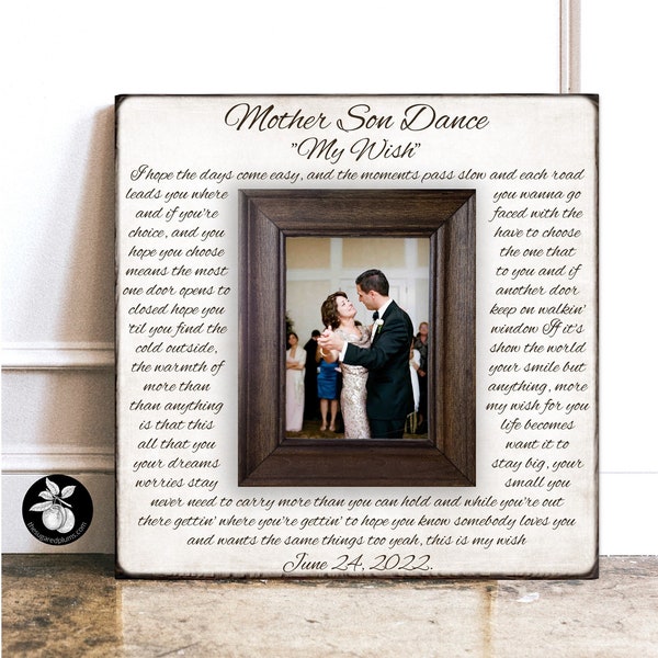 Mother Son Dance Picture Frame, Mother of the Groom Rustic Wedding Gift, 16x16 The Sugared Plums Frames