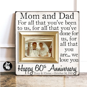 60th Wedding Anniversary Gifts for Parents, Diamond Anniversary Gift, Photo Gifts for Grandparents 16x16