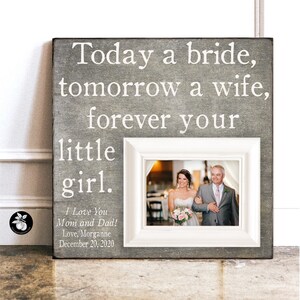 Father of the Bride Gift Picture Frame, Gifts for Dad on Wedding Day, Father Daughter Gift, Father of the Bride Frame, 16x16