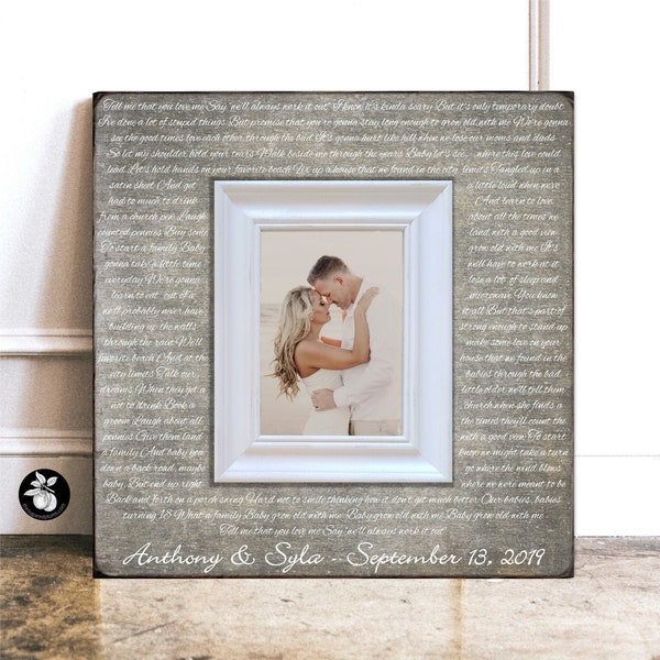Song Lyrics Print, Wedding Song Framed, Wedding First Dance Lyrics, Valentines Gift for Wife, Boyfriend or Husband 16x16