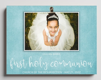 Personalized First Holy Communion Picture Frame: Godparent Gift