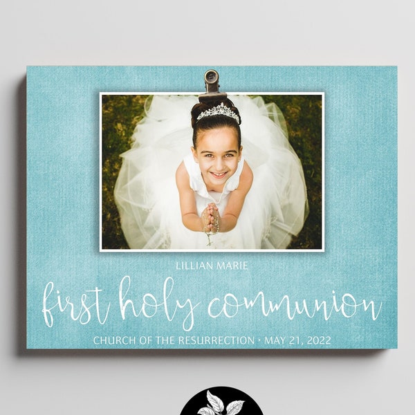 Girl First Holy Communion Gift. Personalized Picture Frame, Gift from Godparents for Godchild, Unique Confirmation Gift Idea