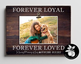 Personalized Dog Memorial Gift, Pet Memorial Picture Frame, Personalized Dog Remembrance Photo, Forever Loyal Forever Loved