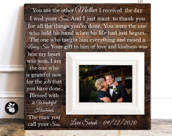 Mother of the Groom Gift Picture Frame, Mother In Law Gift from Bride, Wedding Day Thank You Gift for Mom, Parents Wedding Gift, 16x16
