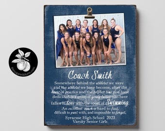 Personalized Swimming Coach Gift Ideas Picture Frame, Thank You Gifts for Swim Coaches, End of Season Gift, Coach Retirement Gift, 9x12