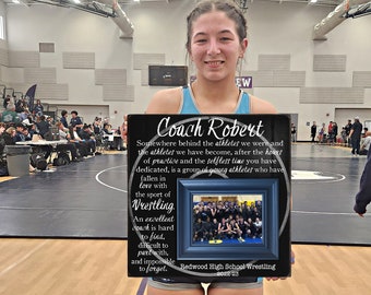 Personalized Wrestling Coach Gift: End of Season Picture Frame (16x16)