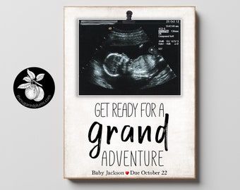 Pregnancy Reveal to Grandparents Picture Frame, Expecting Grandparents Frame, Get Ready for a Grand Adventure, We're Expecting