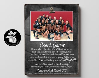 Personalized Volleyball Coach Gift Ideas Picture Frame, Custom Thank You Gifts for Coaches, End of Season Gift, Coach Retirement Gift, 9x12