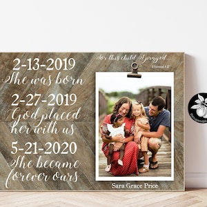Adoption Gifts, Gotcha Day Gifts, Adoption Day, New Parent Gift, Adoption Frame, Adopting Baby Gift, New Dad or Mom For This Child We Prayed