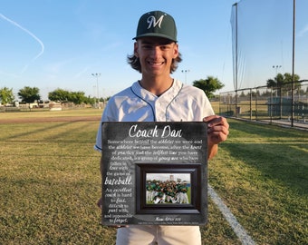 Personalized Baseball Coach Gift Ideas Picture Frame, Thank You Gift for Coaches, End of Season Gift, Coach Retirement Gift, 16x16