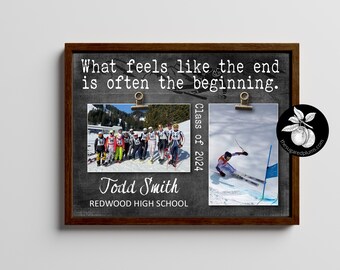 Personalized Senior Ski Team Gift, Alpine Racing Team Picture Frame, Ski Grad Gift Ideas, Senior Night for Ski Team, Downhill Skiing 11x14