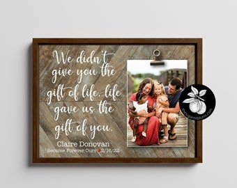 Personalized Adoption Gifts, Gotcha Day Picture Frame, Adoption Day, New Parent Gift, Adopting Baby Gift, New Dad or Mom 9x12