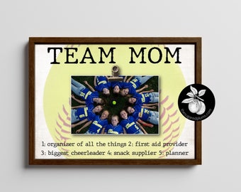 Personalized Softball Team Mom Gift Ideas Picture Frame, Thank You Gifts for Team Mom, End of Season Gift, Team Mom Retirement Gift, 9x12