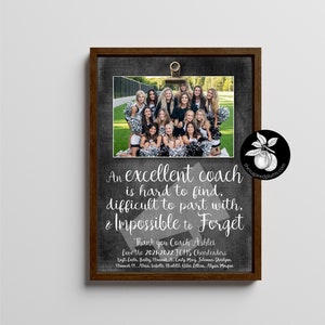 Personalized Cheer Coach Gift Picture Frame, Dance Team Coaches, Personalized Cheer Gifts, Cheer Gifts for Team 9x12 The Sugared Plums image 1